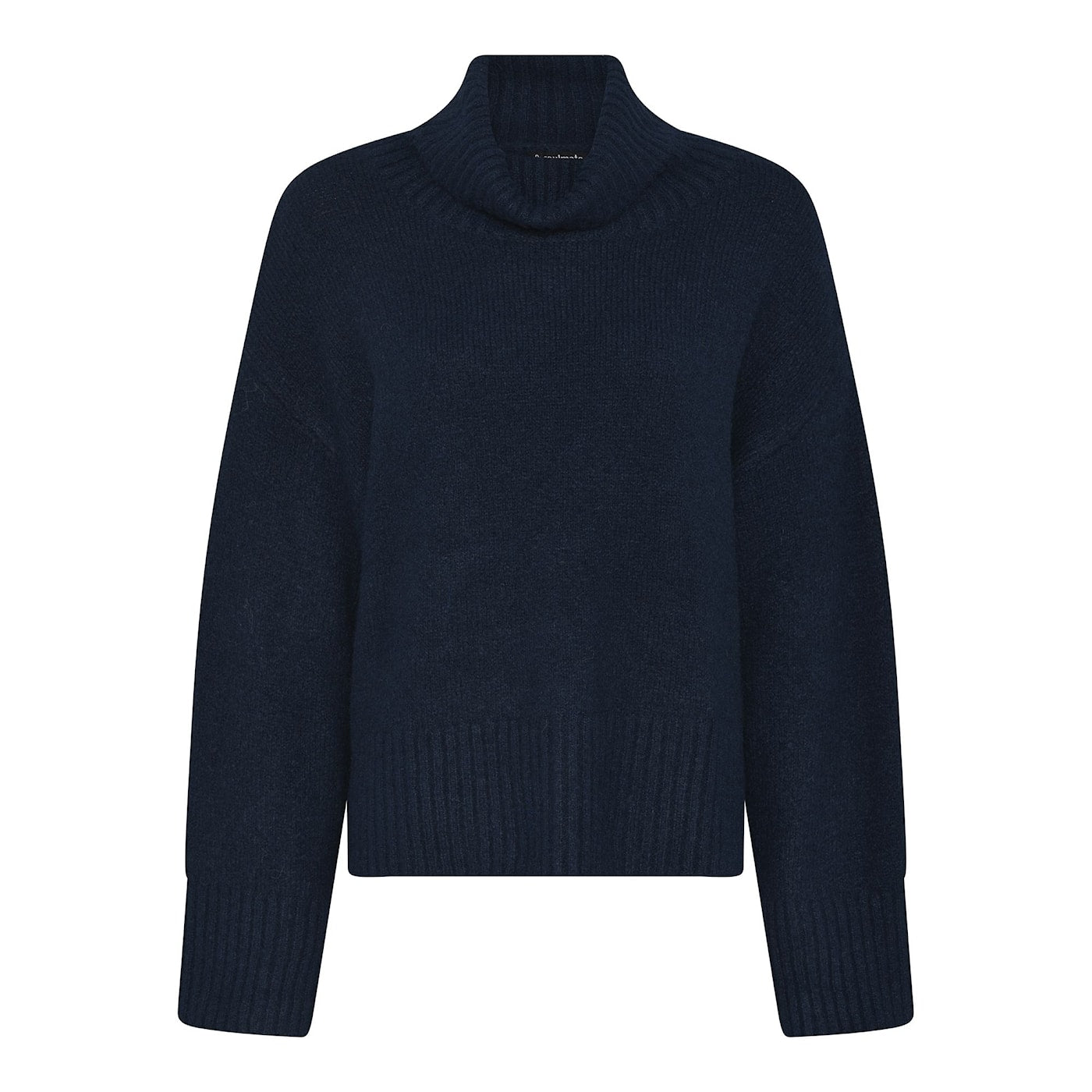 Soulmate Ally1 -neule, pehmeä ja lämmin korkeakauluksinen villasekoiteneule, väljä malli.