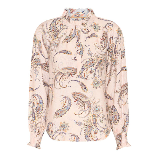 Pastellinsävyinen Carpenter 1 -paita paisley-kuviolla ja puolipitkällä napituksella.