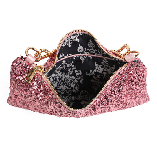 Dance iltalaukku Rosenvinge - kankaasta ja paljeteista, vetoketjusuljenta ja tyylikäs ketjuolkahihna