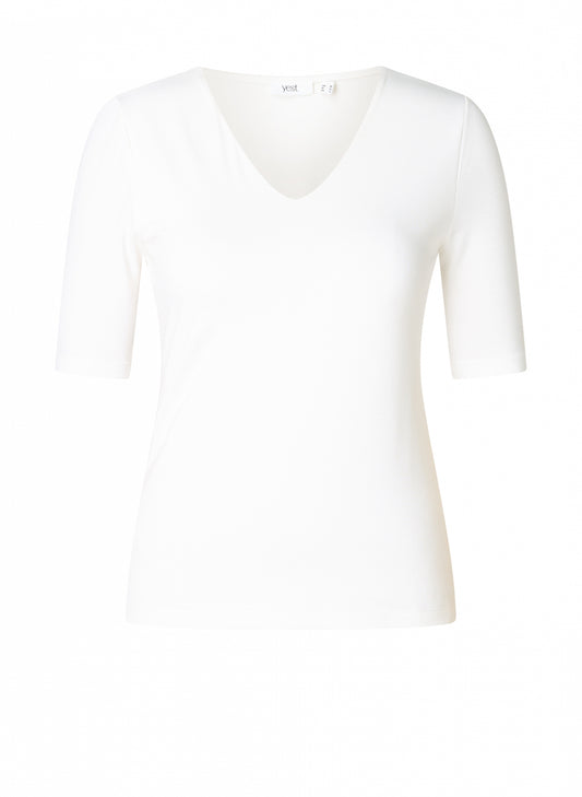 Pehmeä V-aukkoinen kesäpusero slim fit -mallilla, viskoosisekoitteesta