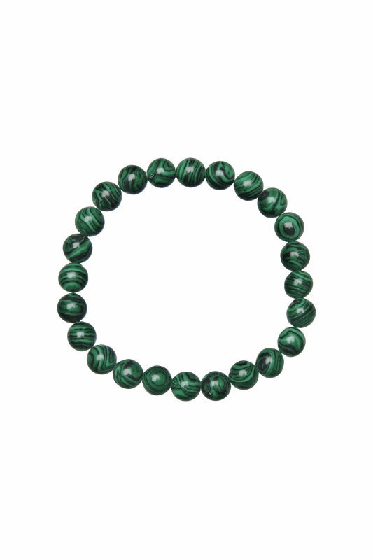 Kotirouva rannekoru marmoroiduilla kivihelmillä, joustava ja kevyt, ajaton design.