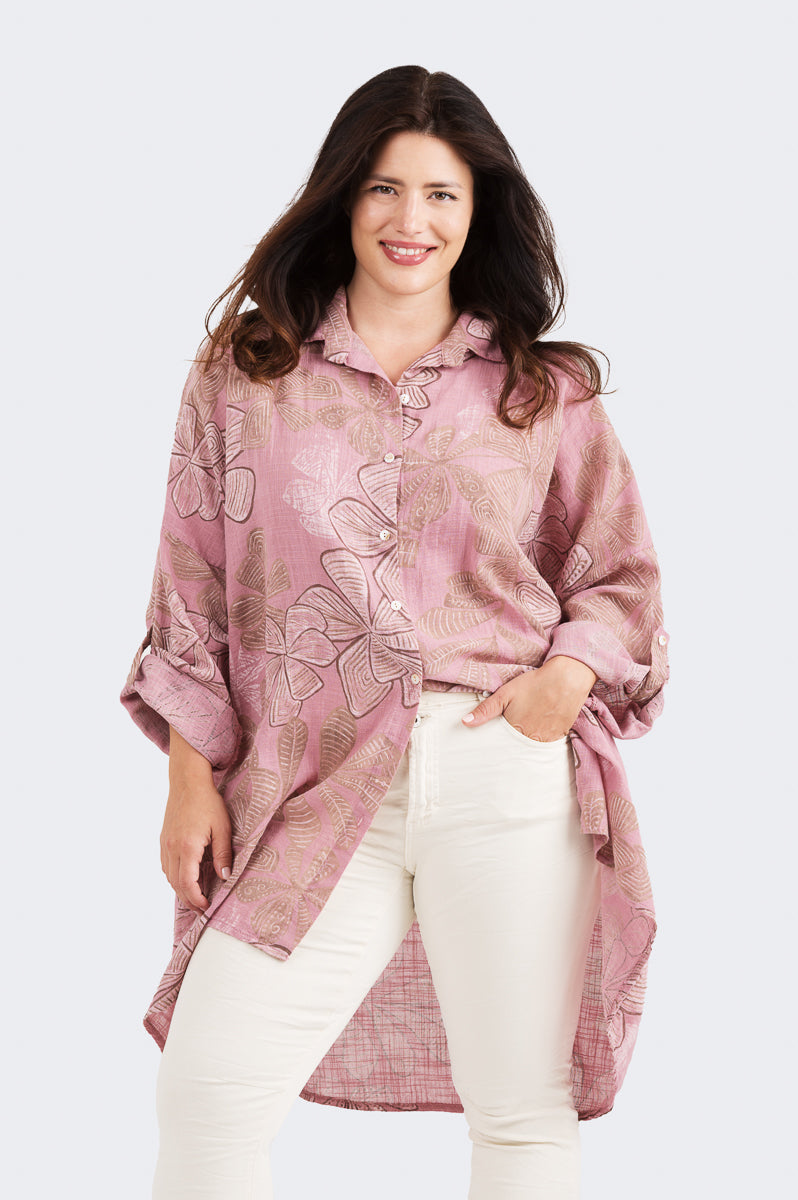 Tiina-tunikapaitis Kotirouva – puuvillainen tunika, väljä istuvuus ja käännettävät hihat