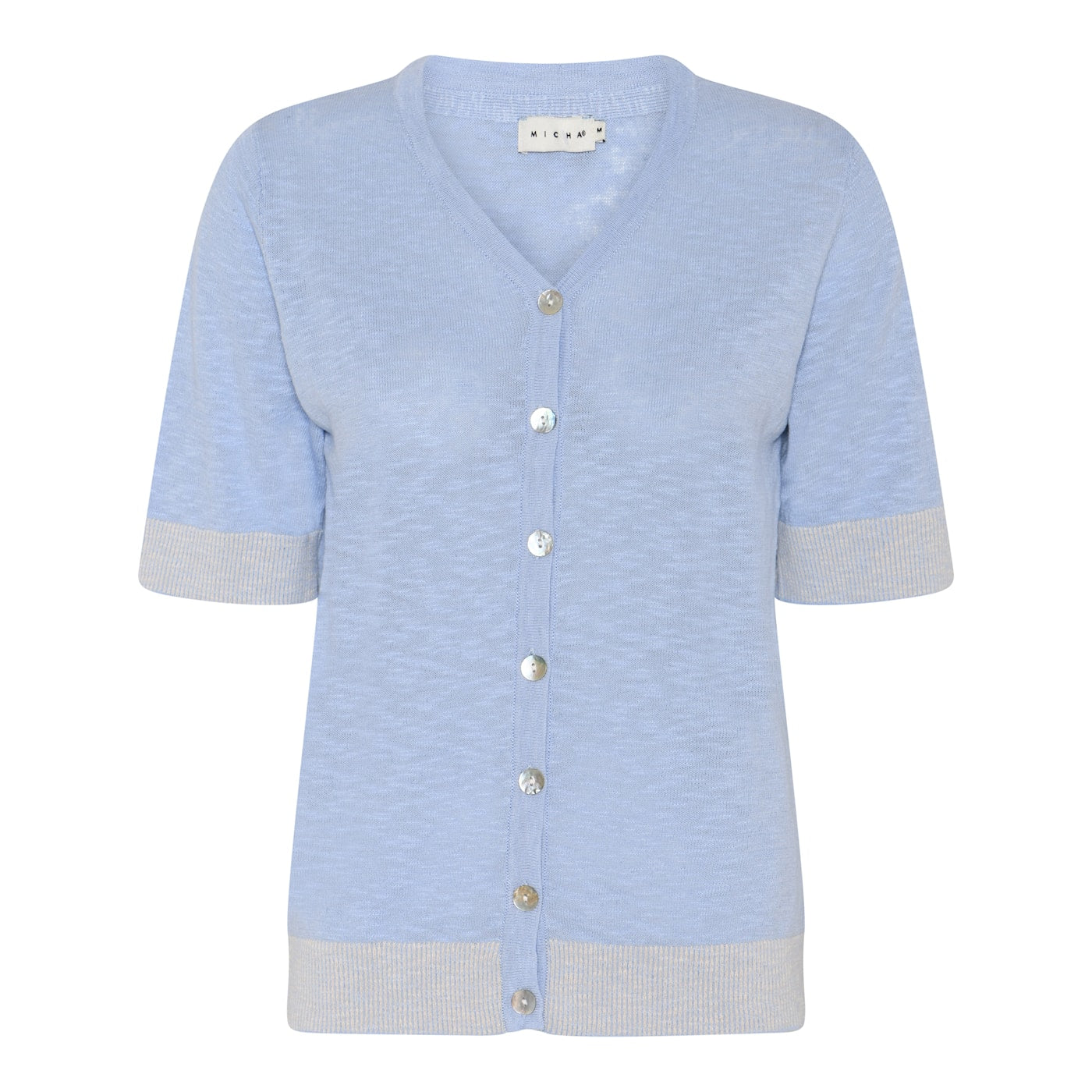 Basic Linen Mix -neulospusero, kevyt puuvilla-pellavasekoite, lyhythihainen ja viileä kesäpusero