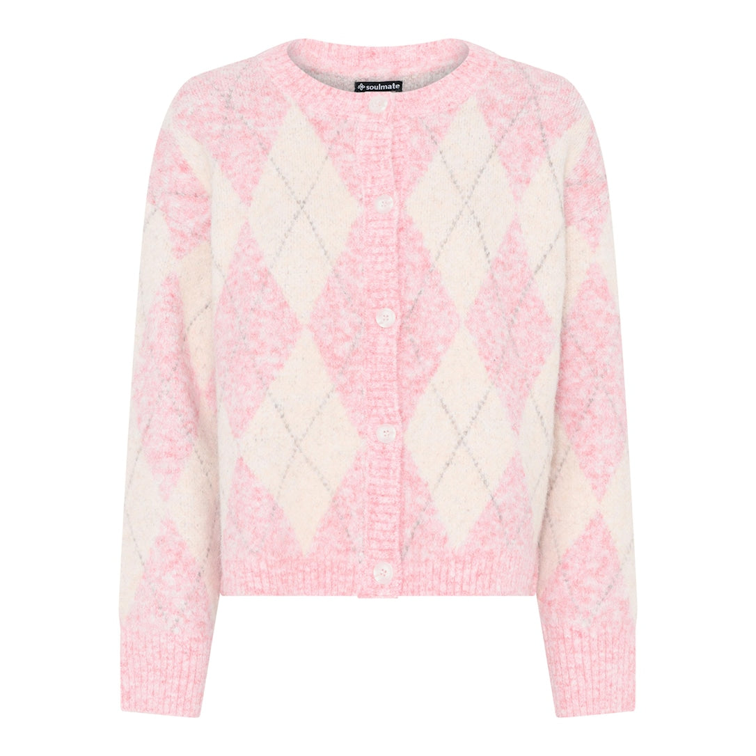 Salmiakkikuvioinen neuletakki kevään muotiväreissä, pehmeä ja klassinen neule arkeen