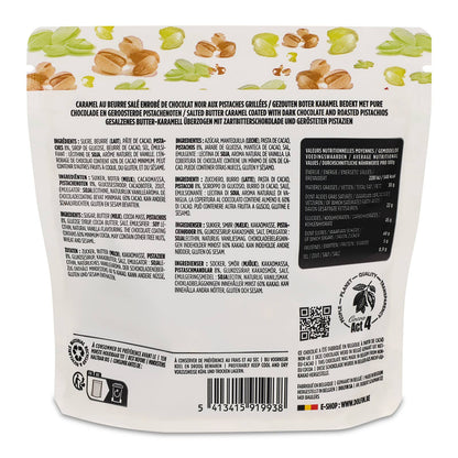 Ylellinen tumma suklaaherkku, jossa rapeat pistaasipähkinät ja suolainen voikaramelli muodostavat täydellisen makuyhdistelmän.