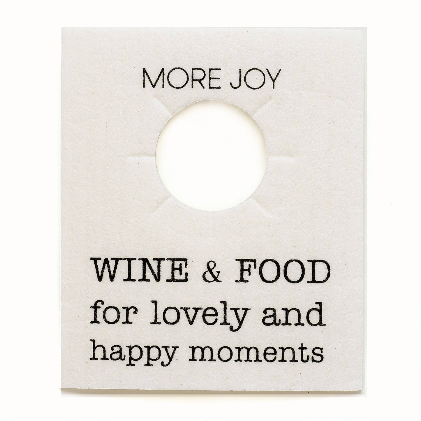 Viinipullon kaulus Wine&Food– ekologinen, 100 % biohajoava kaulus, joka suojaa pullon ja on helppo puhdistaa käytön jälkeen.