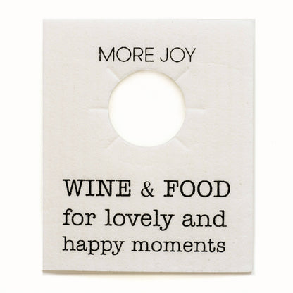 Viinipullon kaulus Wine&Food– ekologinen, 100 % biohajoava kaulus, joka suojaa pullon ja on helppo puhdistaa käytön jälkeen.