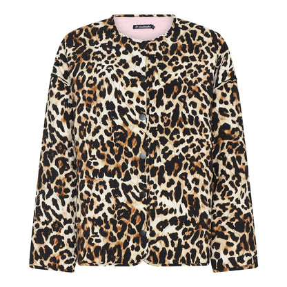 Soulmate Elisabeth 4 takki – leopardikuosinen tikkitakki painonapeilla, kevyt ja tyylikäs