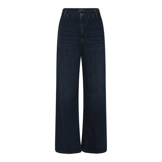 Geny-farkut MARTA, klassiset leveälahkeiset farkut suoralla leikkauksella ja joustavalla materiaalilla – tyylikkäät ja mukavat arjen luottofarkut.