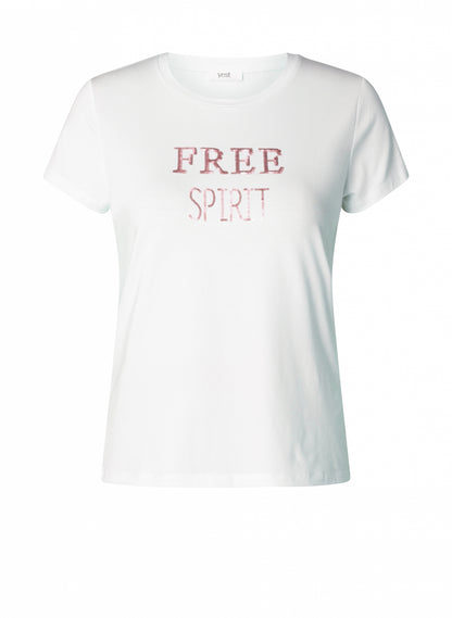 Gianina T-paita Free Spirit tekstillä, rento regular-fit, pehmeä materiaali ja iloinen teksti, monikäyttöinen arkeen