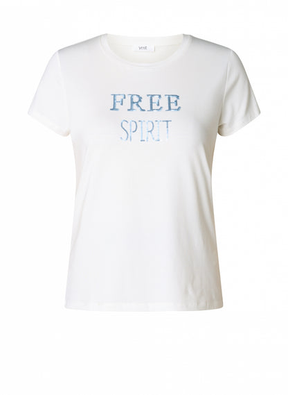 Gianina T-paita Free Spirit tekstillä, rento regular-fit, pehmeä materiaali ja iloinen teksti, monikäyttöinen arkeen