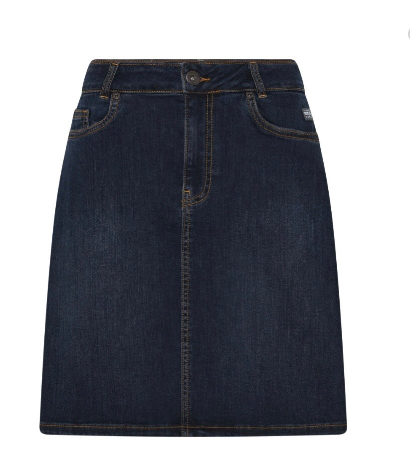 Soulmate Jessica 2 farkkuhame – tumma denim-hame naisille, joustava ja klassinen farkkuhame