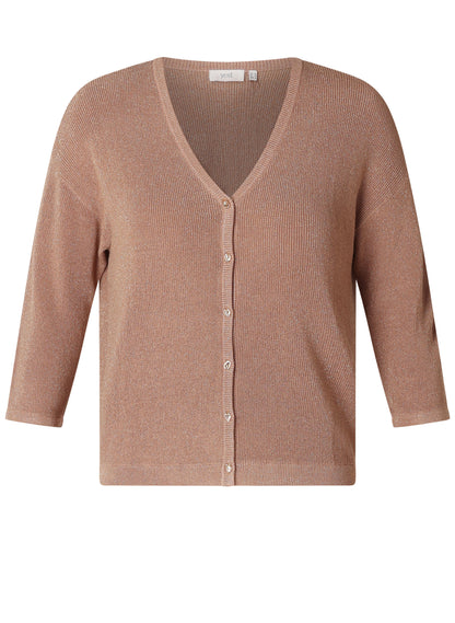 Kira kevyt neuletakki lurex-kimalluksella ja 3/4-hihoilla