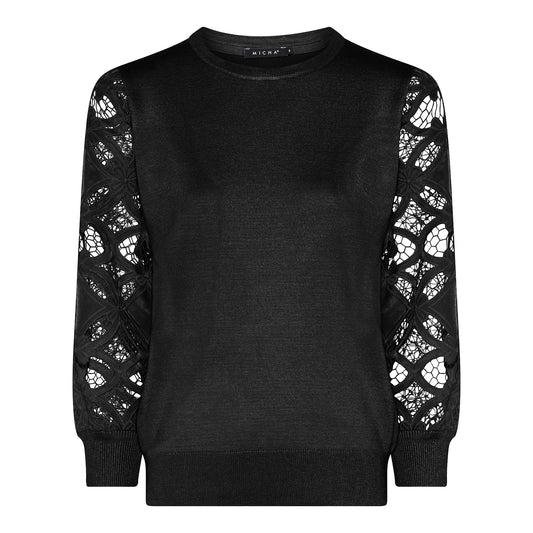 Fancy Lace -pusero pitsihihoilla ja resoreilla, tyylikäs ja pehmeä pusero arkeen ja juhlaan