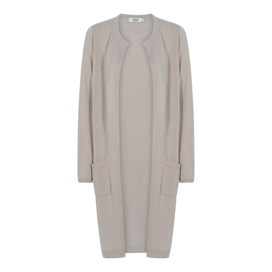 Lama 3 pitkä ylellinen naisten neuletakki kašmirvillaa, avoin etuosa