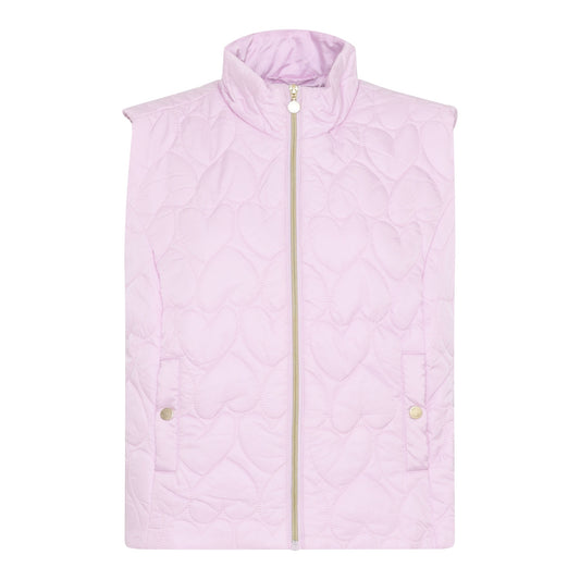 Kevyt tikkiliivi sydämenmuotoisella tikkauksella, pystykauluksella ja vetoketjulla, tyylikäs kerrospukeutumiseen