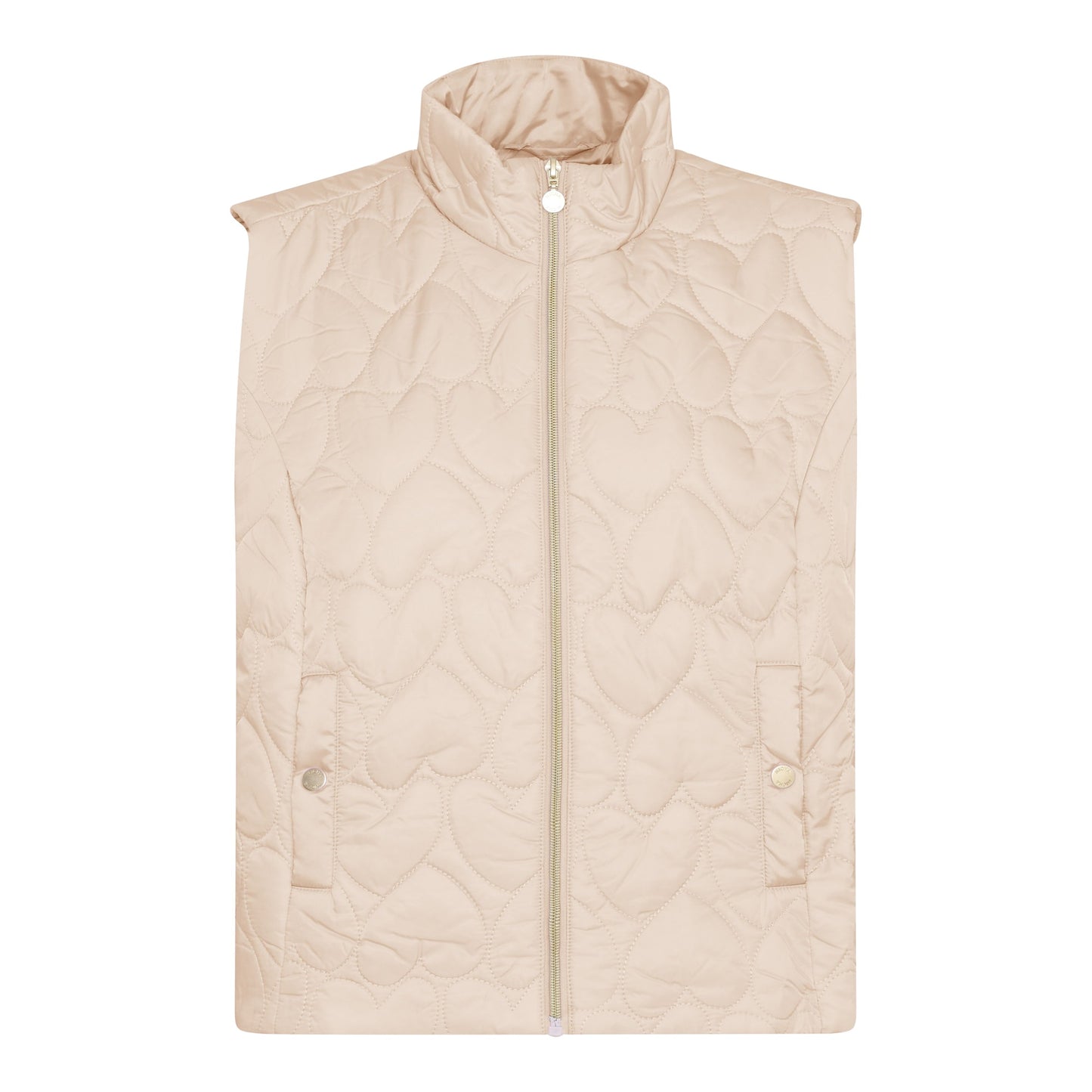 Kevyt tikkiliivi sydämenmuotoisella tikkauksella, pystykauluksella ja vetoketjulla, tyylikäs kerrospukeutumiseen