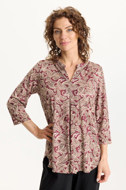 Maracol-paita – lämminsävyinen paisleykuosinen paita naisille