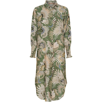 Marta du Château, värikäs kesämekko naisille, napillinen, kaulus, leveät joustoresorit hihansuissa, elegantti printti, arkeen ja juhlaan