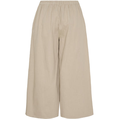 Leveälahkeiset puuvillahousut naisille, housuhameen tyyli, nappi ja vetoketju, vekit edessä, 100% puuvilla