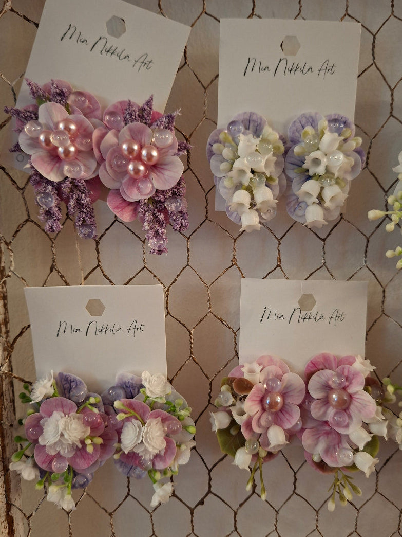 Käsintehdyt kukkakorvakorut – Mia Nikkilä Artin luonnon inspiroimat korut