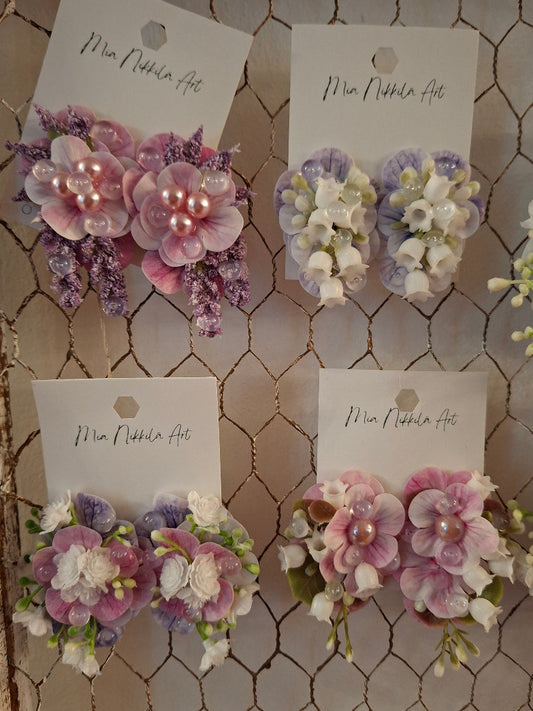 Käsintehdyt kukkakorvakorut – Mia Nikkilä Artin luonnon inspiroimat korut