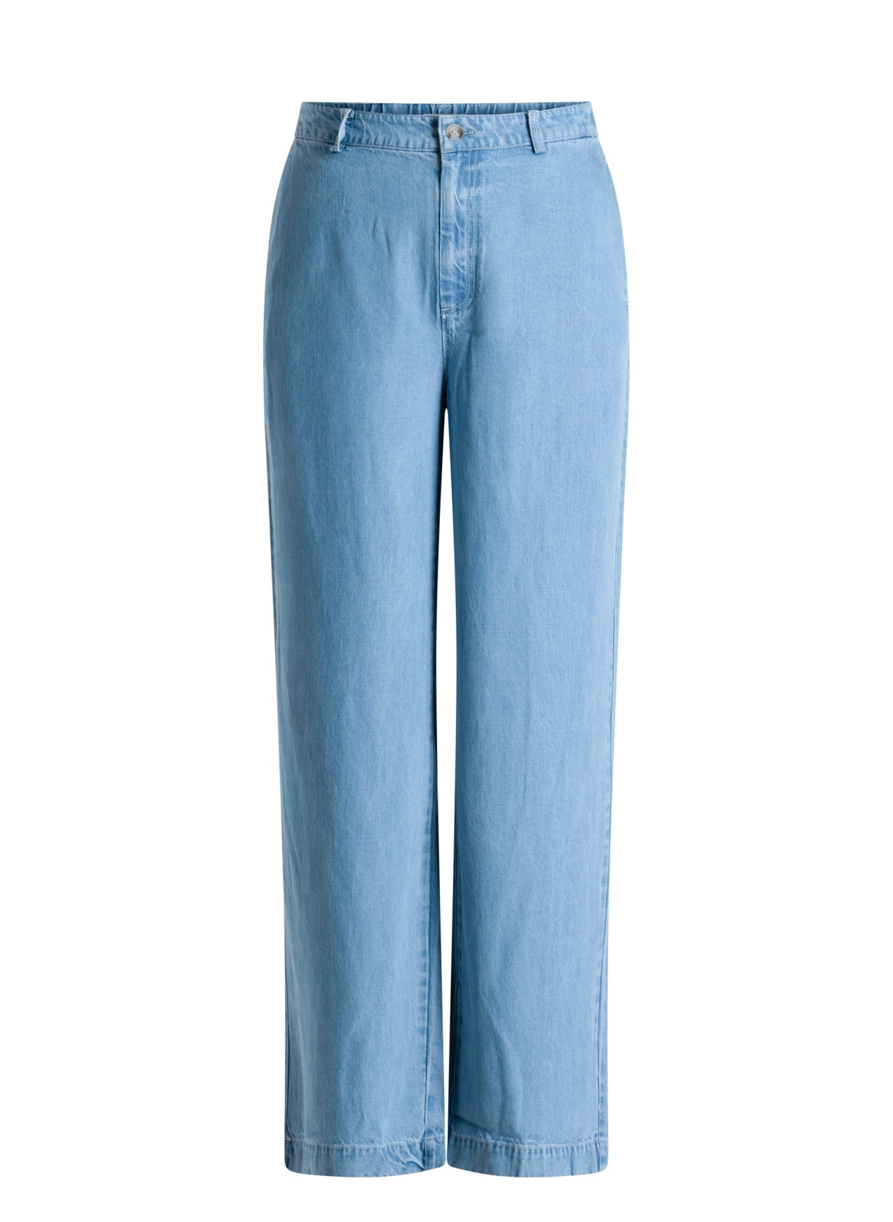 Milaine leveälahkeiset Tencel-farkut vaaleansiniset, pehmeät ja kevyet denimlook housut