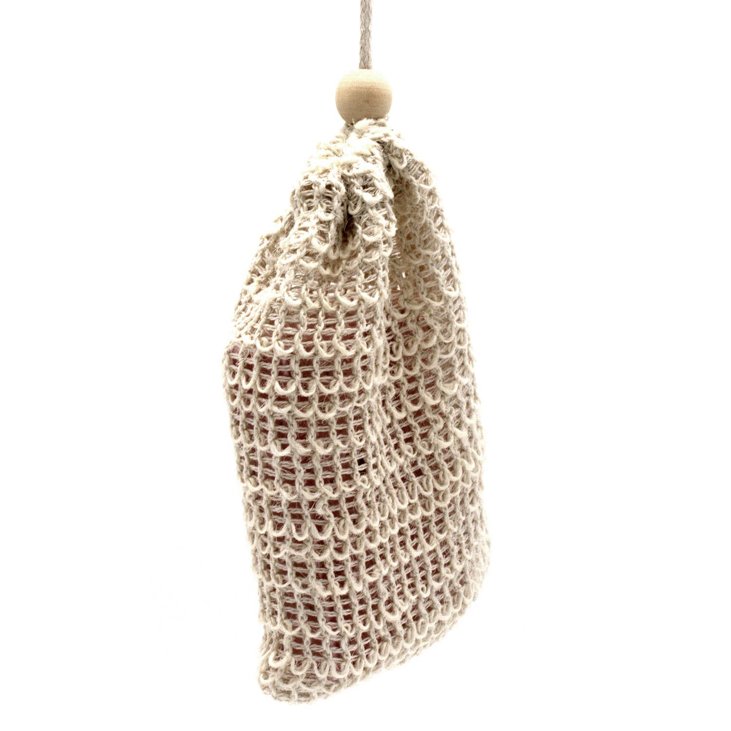 Nature Soap Bag: ekologinen, kestävä ja käytännöllinen juutista valmistettu saippuapussi, auttaa pidentämään palasaippuan käyttöikää.