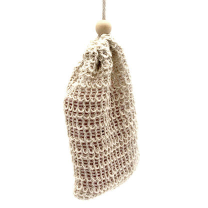 Nature Soap Bag: ekologinen, kestävä ja käytännöllinen juutista valmistettu saippuapussi, auttaa pidentämään palasaippuan käyttöikää.