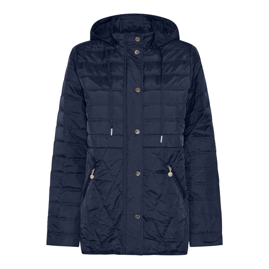 New Spring Quilt -tikkitakki huppulla, vetoketjutaskuilla ja nappilistalla, tyylikäs kevättakki