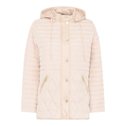 New Spring Quilt -tikkitakki huppulla, vetoketjutaskuilla ja nappilistalla, tyylikäs kevättakki