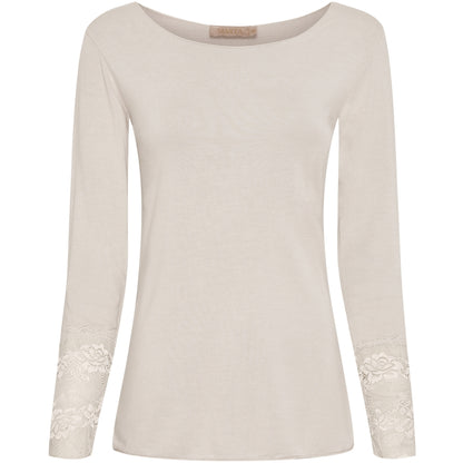 Pitkähihainen MARTA pukeutumispaita pitsihihoilla, naisellinen ja tyylikäs arkeen ja juhlaan.