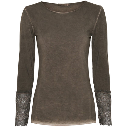 Pitkähihainen MARTA pukeutumispaita pitsihihoilla, naisellinen ja tyylikäs arkeen ja juhlaan.