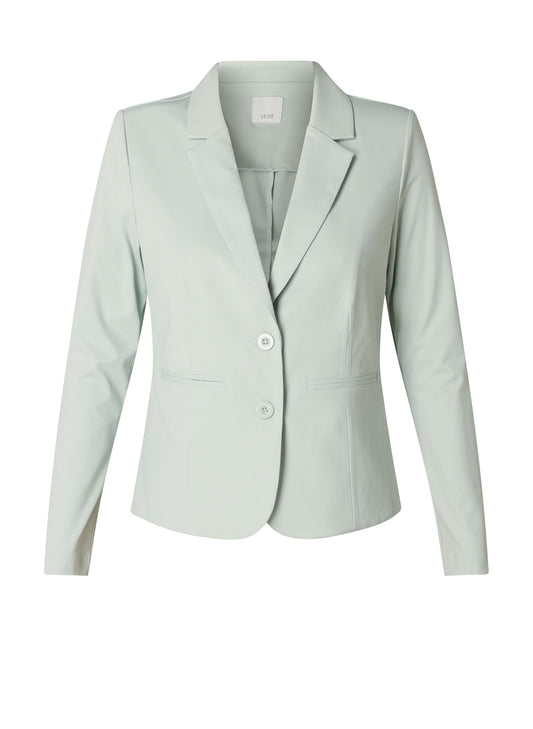 Pastellinvihreä slim-fit bleiseri joustavasta kankaasta, rypistymätön ja hengittävä jakku