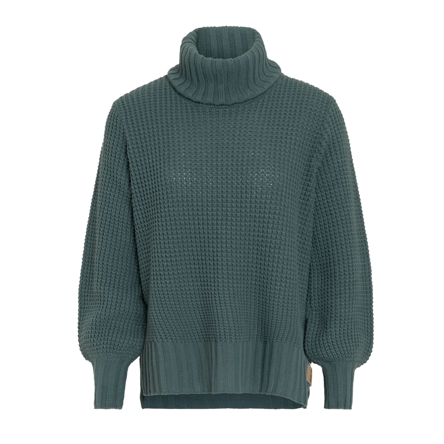 Robin Turtleneck -pooloneule, paksu ribbineulos ja balloon-hihat.