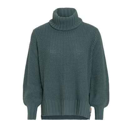 Robin Turtleneck -pooloneule, paksu ribbineulos ja balloon-hihat.