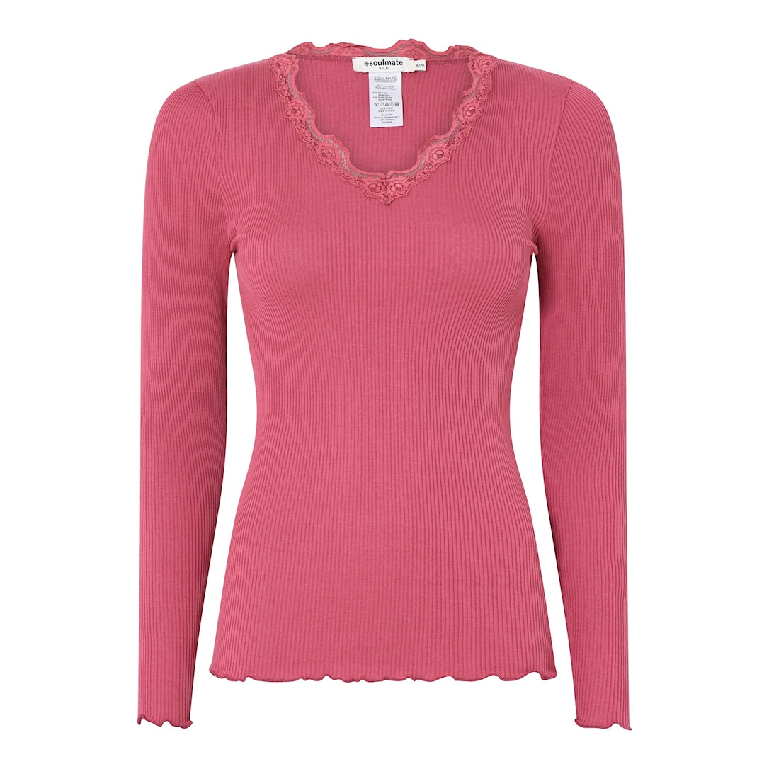 Silky 2 naisten pitkähihainen pehmeä ja laskeutuva silkkimodaali-paita naisille, V-pääntie.