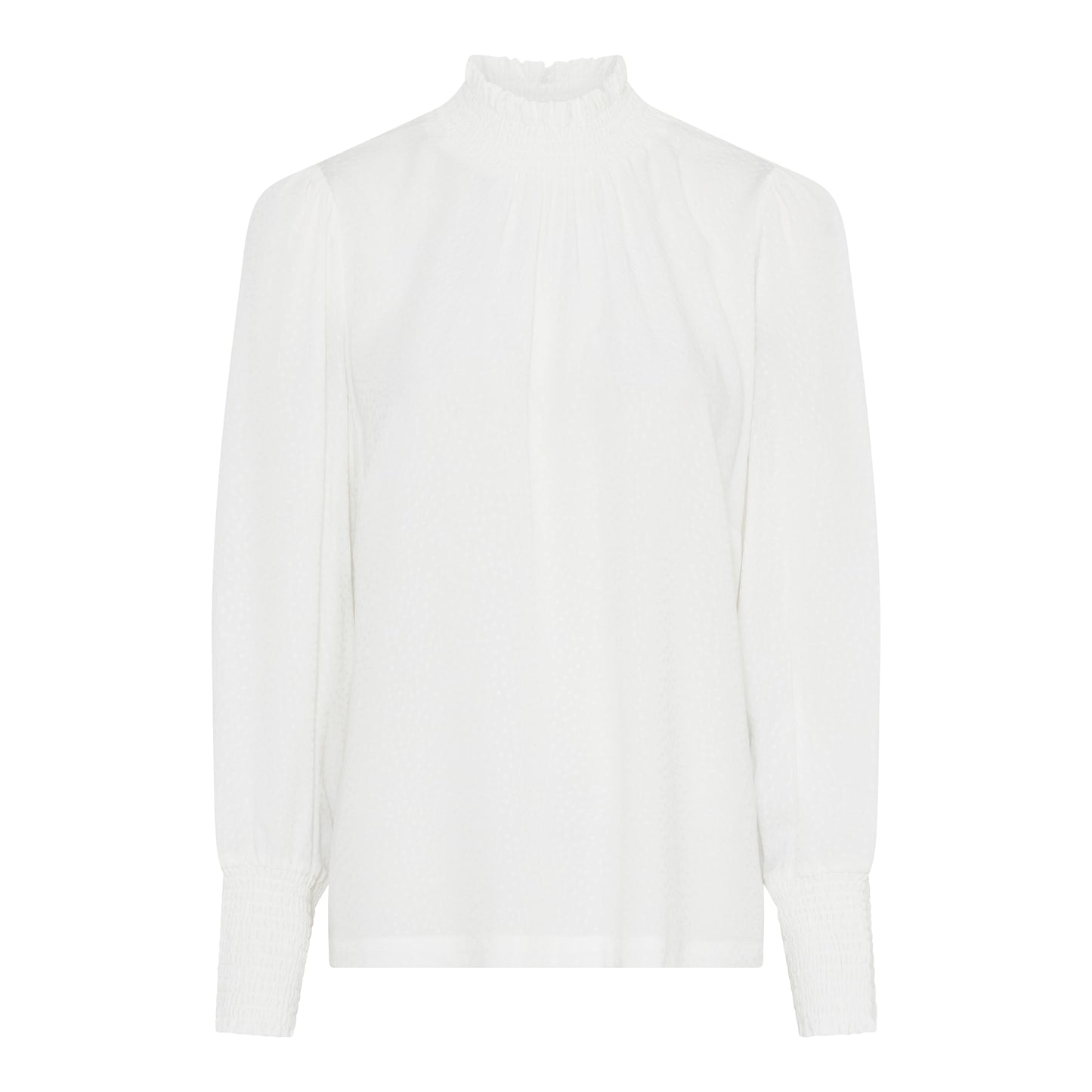 Spring Blouse korkeakauluksinen viskoosipaita, hienostunut kuvio ja joustava kaulus