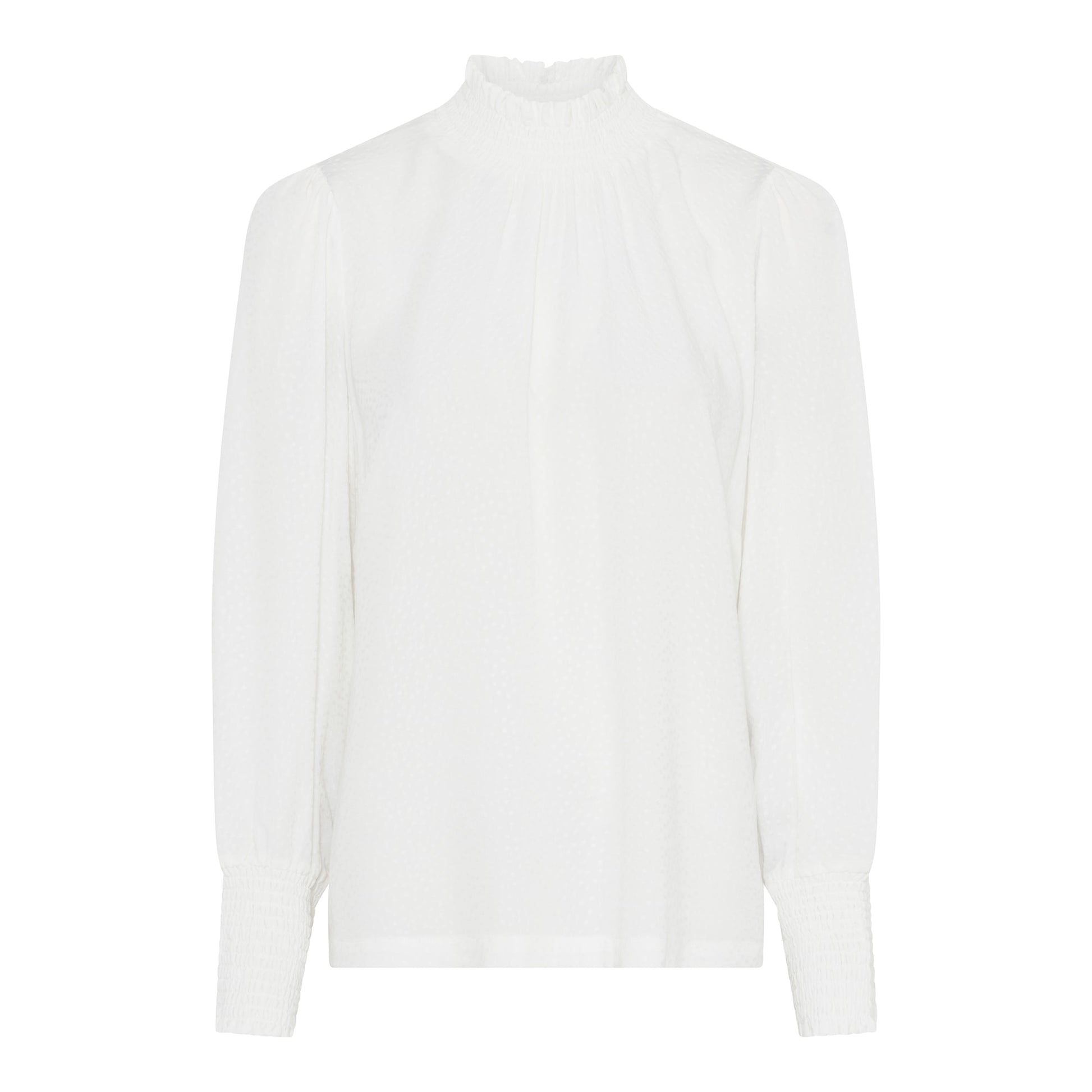Spring Blouse korkeakauluksinen viskoosipaita, hienostunut kuvio ja joustava kaulus