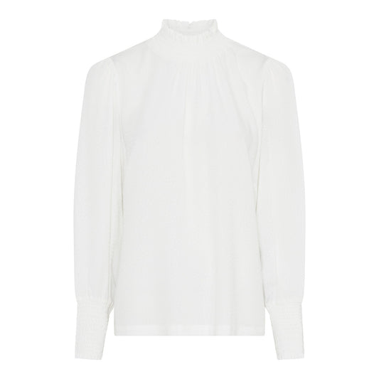 Spring Blouse korkeakauluksinen viskoosipaita, hienostunut kuvio ja joustava kaulus
