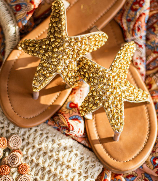 Kultaiset varvassandaalit naisille, kimaltavat sandaalit, kesäkengät, slip-on sandaalit, näyttävät ja mukavat