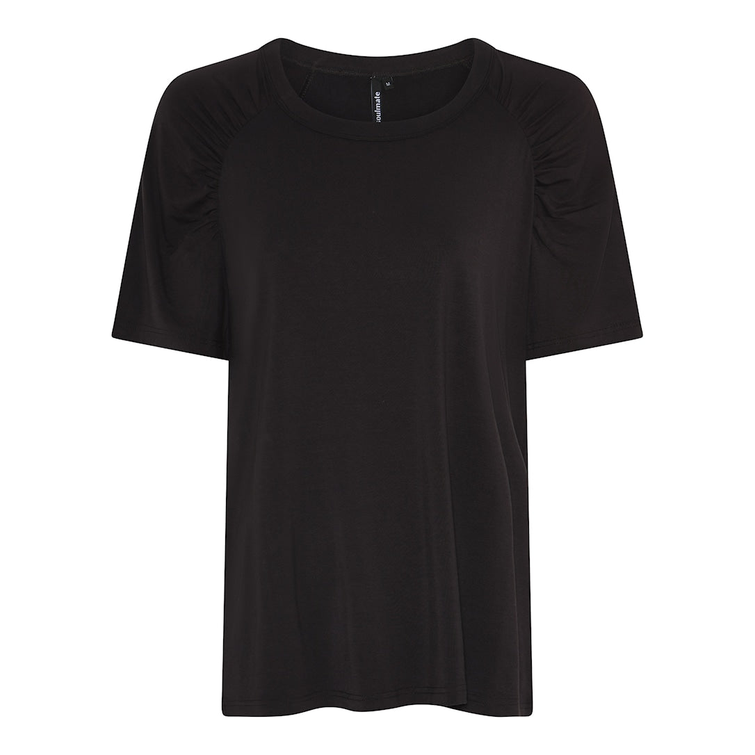 Espresson värinen T-paita, rento ja väljä leikkaus, pehmeä ja monikäyttöinen T-paita arkeen ja vapaa-aikaan