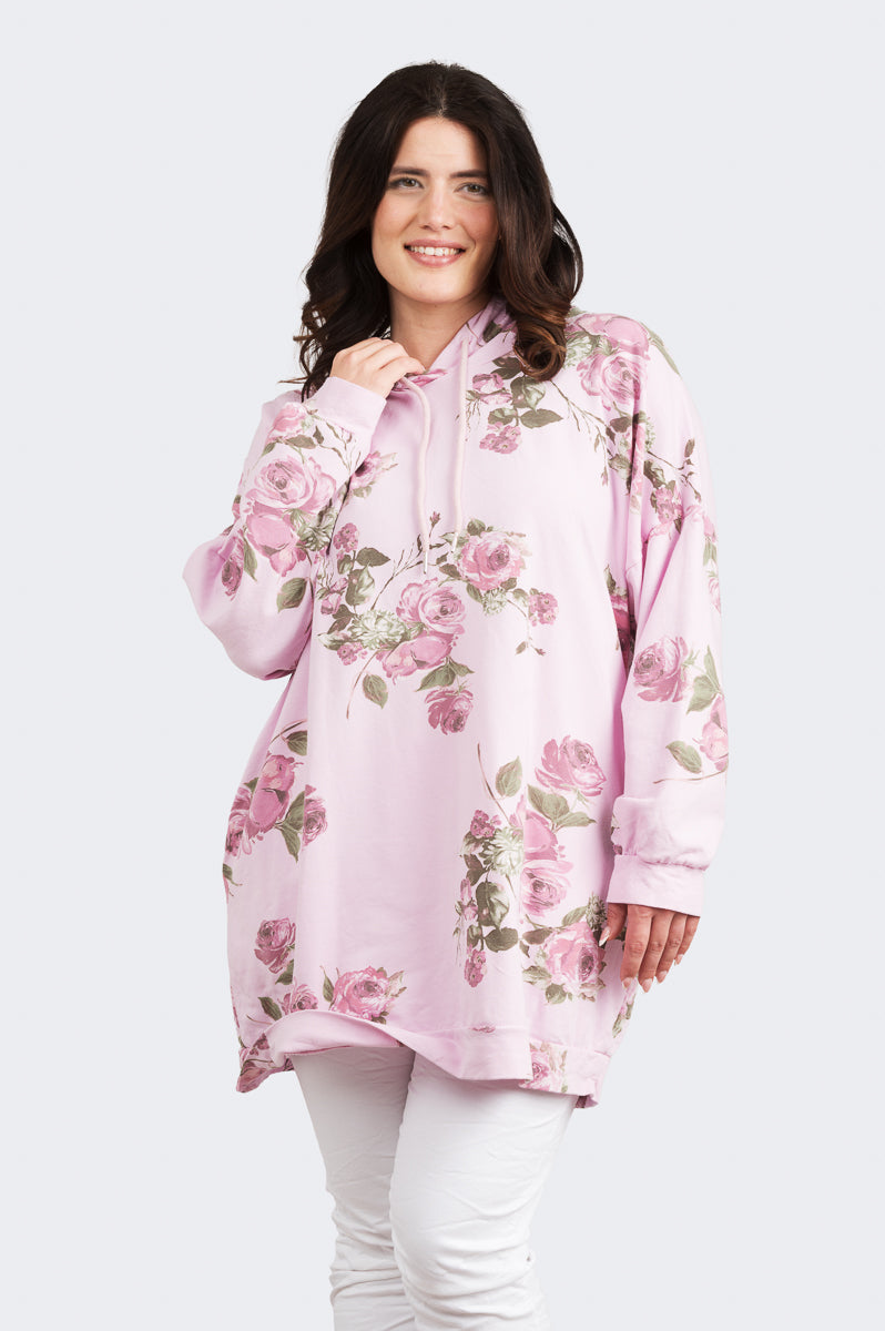 Naisellinen ja mukava ruusuhuppari arkeen ja vapaa-aikaan, täydellinen viileisiin päiviin ja kerrospukeutumiseen