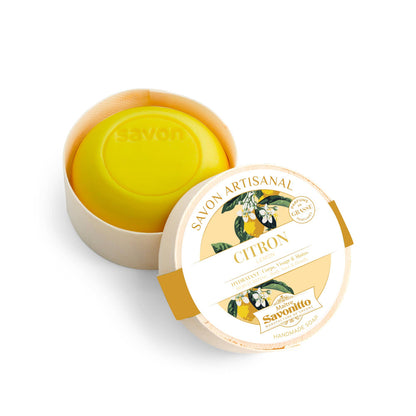 Lemon-saippua PEFC-puurasissa, raikas ja virkistävä sitruunasaippua, käsintehty ja ekologinen lahjatuote