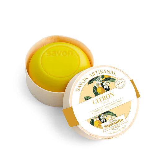 Lemon-saippua PEFC-puurasissa, raikas ja virkistävä sitruunasaippua, käsintehty ja ekologinen lahjatuote