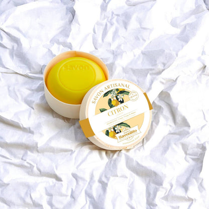 Lemon-saippua PEFC-puurasissa, raikas ja virkistävä sitruunasaippua, käsintehty ja ekologinen lahjatuote