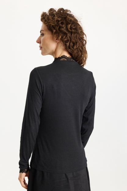 Yvonne-paita iN FRONT – pitkähihainen t-paita pitsikauluksella