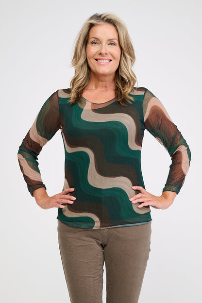 Netta meshpusero Kotirouva, ohut ja joustava, viskoosivuorella, pitkähiha, yhden koon naisten pusero