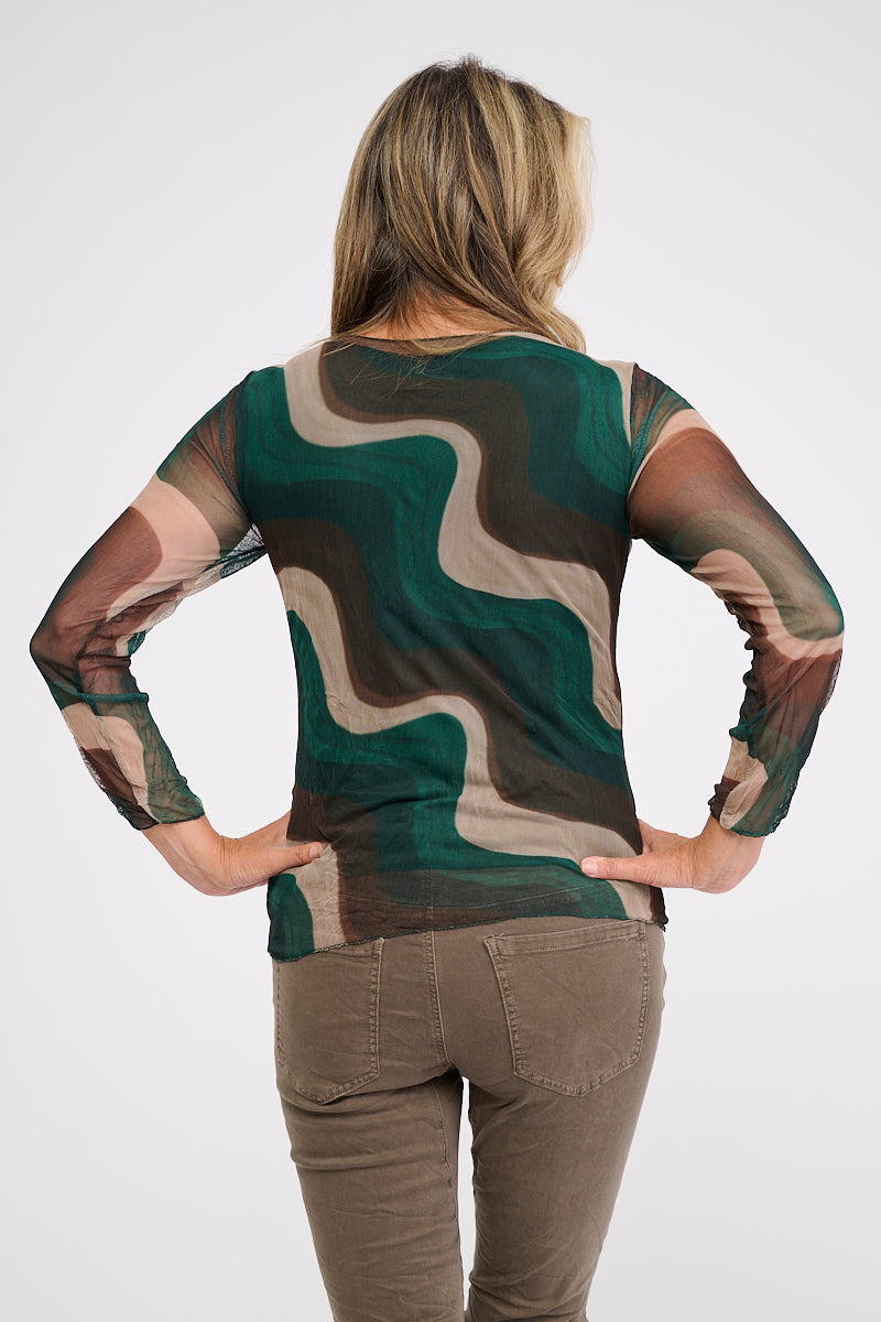 Netta meshpusero Kotirouva, ohut ja joustava, viskoosivuorella, pitkähiha, yhden koon naisten pusero