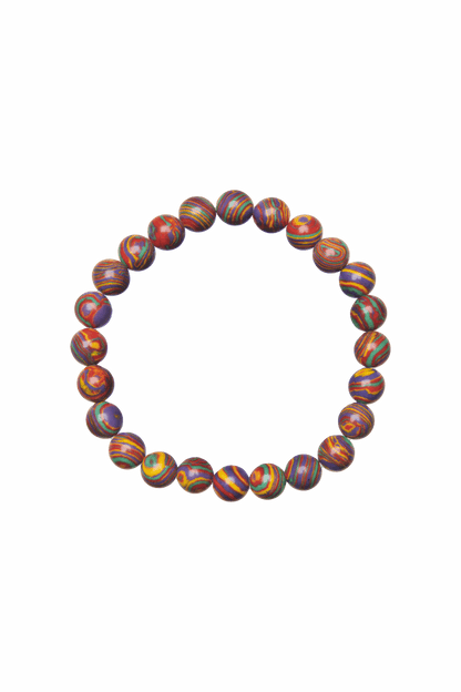 Kotirouva rannekoru marmoroiduilla kivihelmillä, joustava ja kevyt, ajaton design.